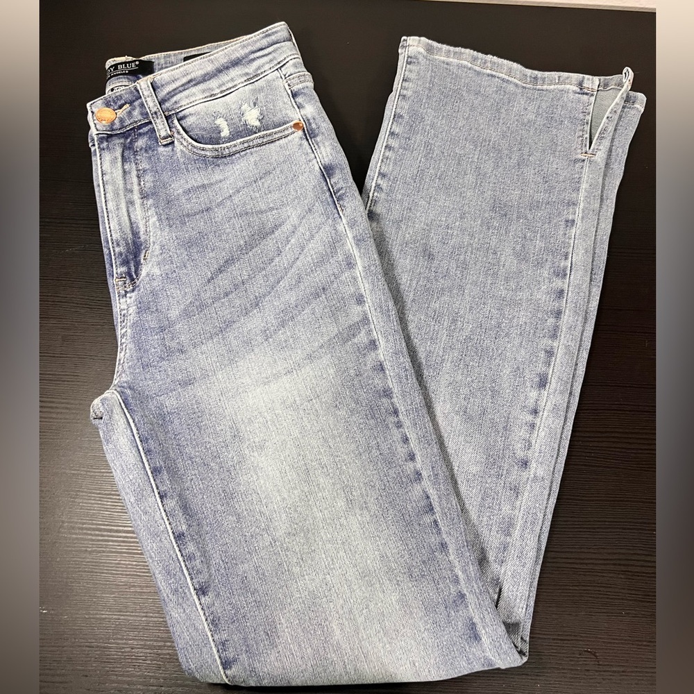 JUDY BLUE JEANS SLIM BOOTCUT, SLIT HEM SIZE 7